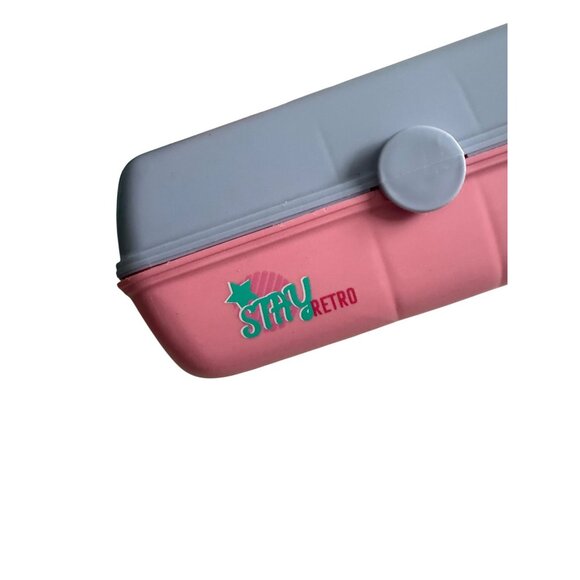 CABOODLES PInk Blue Stay Retro Edition Makeup Cosmetic Travel Case - Picture 2 of 10